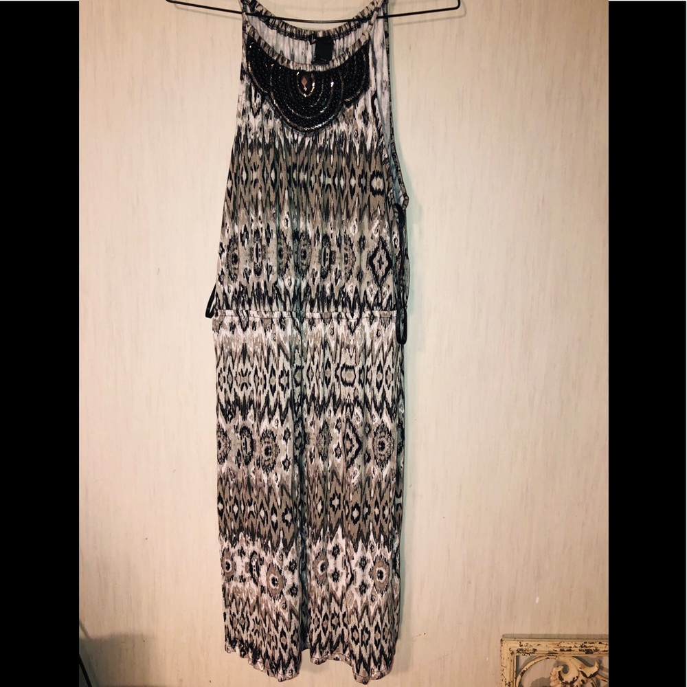 Lane Bryant Sun Dress 18 20 Black White Beaded